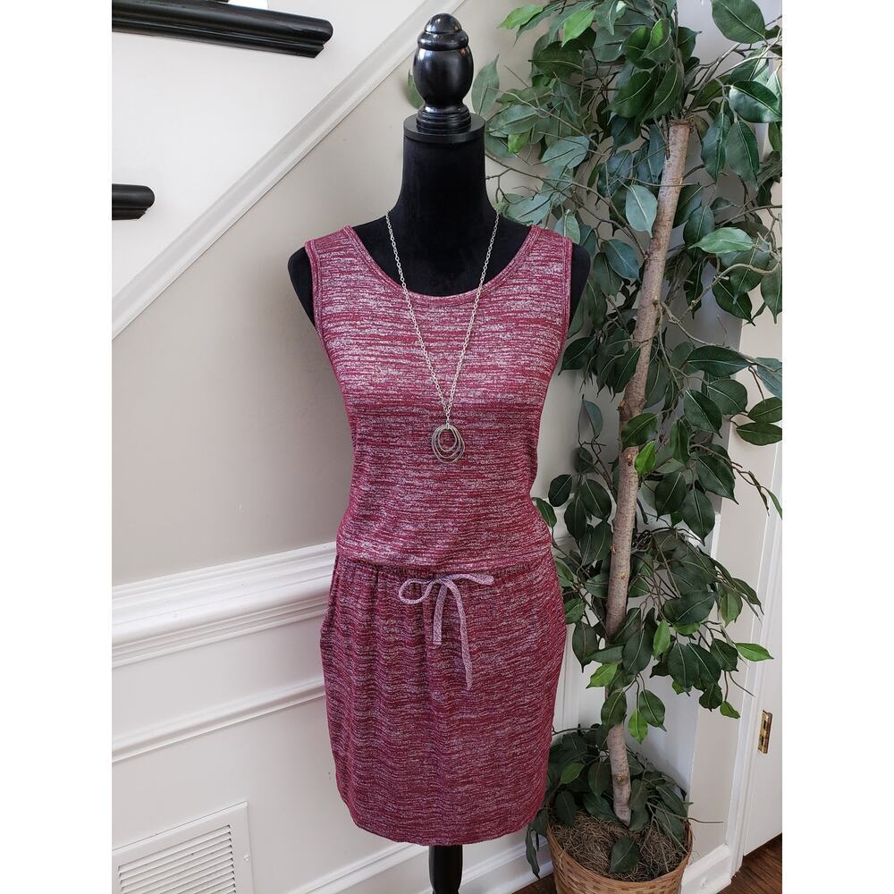 LOU & GREY A-Line Dress Women's Size Medium Pink Round Neck Sleeveless Stretch